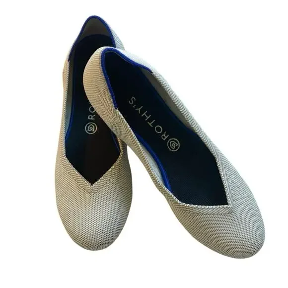 Rothy’s Slip On Shoes Tan White Size 10.5 - Picture 2 of 5